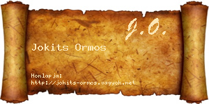 Jokits Ormos névjegykártya